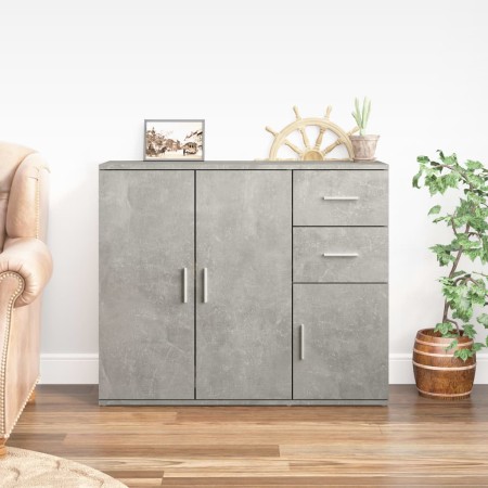 Betongraues Sperrholz-Sideboard 91 x 29,5 x 75 cm von vidaXL, Sideboards - Ref: Foro24-823273, Preis: 89,50 €, Rabatt: %