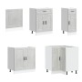 Mueble cocina Porto gris hormigón 11 pzas madera contrachapada