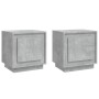Nachttische 2 Stück betongraues Holz 44x35x45 cm von vidaXL, Nachttische - Ref: Foro24-819845, Preis: 50,29 €, Rabatt: %