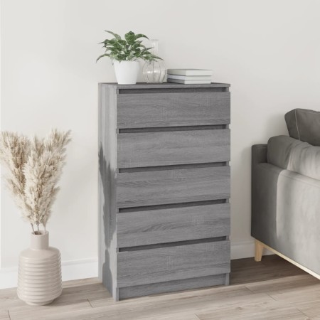 Sonoma gray plywood chest of drawers 60x36x103 cm by vidaXL, Drawers - Ref: Foro24-823022, Price: 108,50 €, Discount: %
