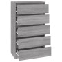 Sonoma gray plywood chest of drawers 60x36x103 cm by vidaXL, Drawers - Ref: Foro24-823022, Price: 108,50 €, Discount: %