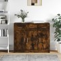 Aparador madera de ingeniería roble ahumado 91x28x75 cm de vidaXL, Aparadores - Ref: Foro24-823013, Precio: 97,04 €, Descuent...