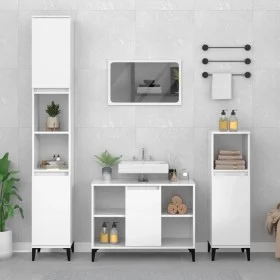 Glossy white plywood sink cabinet 80x33x60cm by vidaXL, bathroom vanities - Ref: Foro24-821294, Price: 62,76 €, Discount: %