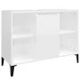 Armario de lavabo madera contrachapada blanco brillo 80x33x60cm de vidaXL, Tocadores de baño - Ref: Foro24-821294, Precio: 62...