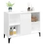 Armario de lavabo madera contrachapada blanco brillo 80x33x60cm de vidaXL, Tocadores de baño - Ref: Foro24-821294, Precio: 62...