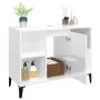 Armario de lavabo madera contrachapada blanco brillo 80x33x60cm de vidaXL, Tocadores de baño - Ref: Foro24-821294, Precio: 62...