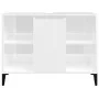 Armario de lavabo madera contrachapada blanco brillo 80x33x60cm de vidaXL, Tocadores de baño - Ref: Foro24-821294, Precio: 62...