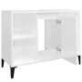 Armario de lavabo madera contrachapada blanco brillo 80x33x60cm de vidaXL, Tocadores de baño - Ref: Foro24-821294, Precio: 62...