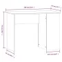 Schreibtisch aus Sonoma-Eichensperrholz, 100 x 55 x 75 cm von vidaXL, Schreibtische - Ref: Foro24-823027, Preis: 70,86 €, Rab...