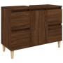 Brown oak plywood washbasin cabinet 80x33x60 cm by vidaXL, bathroom vanities - Ref: Foro24-821275, Price: 78,00 €, Discount: %