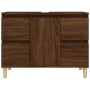 Brown oak plywood washbasin cabinet 80x33x60 cm by vidaXL, bathroom vanities - Ref: Foro24-821275, Price: 78,00 €, Discount: %