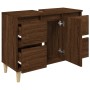 Brown oak plywood washbasin cabinet 80x33x60 cm by vidaXL, bathroom vanities - Ref: Foro24-821275, Price: 78,00 €, Discount: %