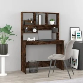 Regalschreibtisch aus geräuchertem Eichensperrholz, 102 x 45 x 148 cm von vidaXL, Schreibtische - Ref: Foro24-823005, Preis: ...