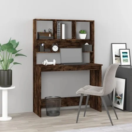 Regalschreibtisch aus geräuchertem Eichensperrholz, 102 x 45 x 148 cm von vidaXL, Schreibtische - Ref: Foro24-823005, Preis: ...