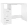 Escritorio con cajones contrachapada blanco brillo 102x50x76cm de vidaXL, Escritorios - Ref: Foro24-823034, Precio: 118,39 €,...