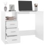 Glossy white plywood desk with drawers 102x50x76cm by vidaXL, Desks - Ref: Foro24-823034, Price: 118,39 €, Discount: %