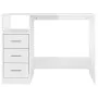 Escritorio con cajones contrachapada blanco brillo 102x50x76cm de vidaXL, Escritorios - Ref: Foro24-823034, Precio: 118,39 €,...