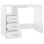 Escritorio con cajones contrachapada blanco brillo 102x50x76cm de vidaXL, Escritorios - Ref: Foro24-823034, Precio: 118,39 €,...