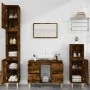 Armario de lavabo madera contrachapada roble ahumado 80x33x60cm de vidaXL, Tocadores de baño - Ref: Foro24-821273, Precio: 68...
