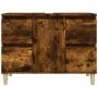 Armario de lavabo madera contrachapada roble ahumado 80x33x60cm de vidaXL, Tocadores de baño - Ref: Foro24-821273, Precio: 68...