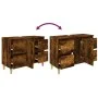 Armario de lavabo madera contrachapada roble ahumado 80x33x60cm de vidaXL, Tocadores de baño - Ref: Foro24-821273, Precio: 68...