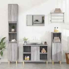 Sonoma Waschbecken aus grauem Sperrholz 80x33x60 cm von vidaXL, Badezimmerwaschtische - Ref: Foro24-821290, Preis: 59,86 €, R...