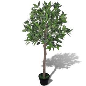 Árbol de laurel artificial con maceta, 120 cm de alto