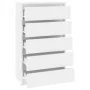 Glossy white plywood chest of drawers 60x36x103 cm by vidaXL, Drawers - Ref: Foro24-823018, Price: 152,38 €, Discount: %