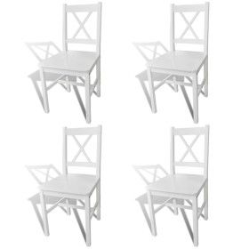Dining chairs 4 units white pine wood by vidaXL, dining chairs - Ref: Foro24-241511, Price: 179,52 €, Discount: %