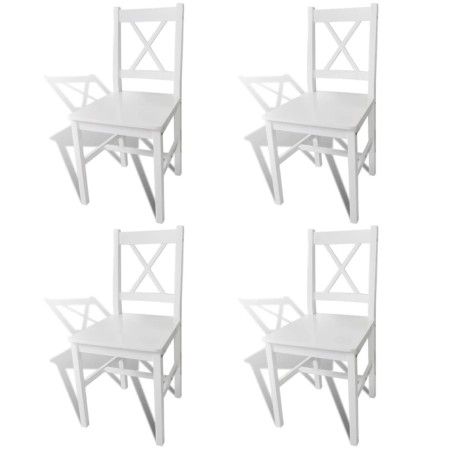 Sillas de comedor 4 unidades madera de pino blancas de vidaXL, Sillas de comedor - Ref: Foro24-241511, Precio: 179,99 €, Desc...