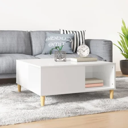 Couchtisch aus glänzend weißem Sperrholz, 80 x 80 x 36,5 cm von vidaXL, Couchtisch - Ref: Foro24-821094, Preis: 52,28 €, Raba...