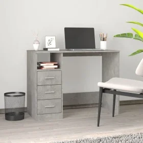 Betongrauer Sperrholzschreibtisch mit Schubladen 102x50x76 cm von vidaXL, Schreibtische - Ref: Foro24-823036, Preis: 98,05 €,...