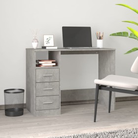 Concrete gray plywood desk with drawers 102x50x76 cm by vidaXL, Desks - Ref: Foro24-823036, Price: 100,54 €, Discount: %
