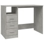 Concrete gray plywood desk with drawers 102x50x76 cm by vidaXL, Desks - Ref: Foro24-823036, Price: 100,54 €, Discount: %