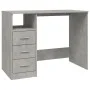 Concrete gray plywood desk with drawers 102x50x76 cm by vidaXL, Desks - Ref: Foro24-823036, Price: 99,20 €, Discount: %