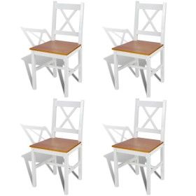Dining chairs 4 units white pine wood by vidaXL, dining chairs - Ref: Foro24-241513, Price: 182,67 €, Discount: %