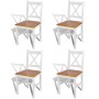 Esszimmerstühle 4 Einheiten aus weißem Kiefernholz von vidaXL, Essstühle - Ref: Foro24-241513, Preis: 182,67 €, Rabatt: %