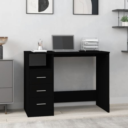 Black plywood drawer desk 102x50x76 cm by vidaXL, Desks - Ref: Foro24-823033, Price: 87,91 €, Discount: %