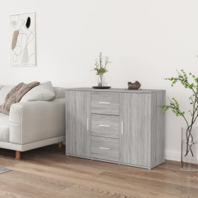 Aparador de madera contrachapada gris Sonoma 91x29,5x65 cm