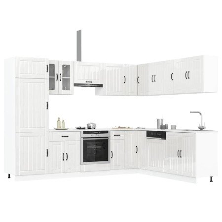 Mueble cocina Lucca blanco brillo 14 pzas madera contrachapada