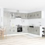 Mueble cocina Lucca gris hormigón 14 pzas madera contrachapada