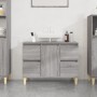 Sonoma grauer Sperrholz-Waschbeckenschrank 80x33x60 cm von vidaXL, Badezimmerwaschtische - Ref: Foro24-821274, Preis: 91,80 €...
