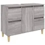 Sonoma grauer Sperrholz-Waschbeckenschrank 80x33x60 cm von vidaXL, Badezimmerwaschtische - Ref: Foro24-821274, Preis: 90,23 €...