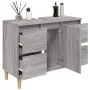 Sonoma grauer Sperrholz-Waschbeckenschrank 80x33x60 cm von vidaXL, Badezimmerwaschtische - Ref: Foro24-821274, Preis: 90,23 €...