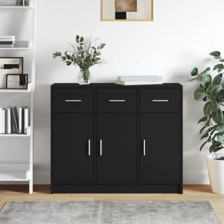 Engineered wood black sideboard 91x28x75 cm by vidaXL, Sideboards - Ref: Foro24-823009, Price: 117,65 €, Discount: %