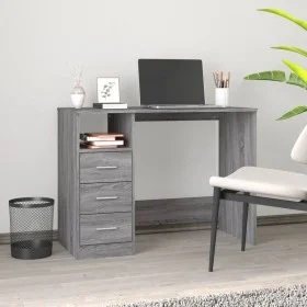 Sonoma grauer Sperrholzschreibtisch mit Schubladen 102x50x76 cm von vidaXL, Schreibtische - Ref: Foro24-823038, Preis: 92,98 ...