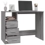 Escritorio con cajones contrachapada gris Sonoma 102x50x76 cm de vidaXL, Escritorios - Ref: Foro24-823038, Precio: 98,19 €, D...