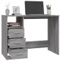 Escritorio con cajones contrachapada gris Sonoma 102x50x76 cm de vidaXL, Escritorios - Ref: Foro24-823038, Precio: 92,81 €, D...