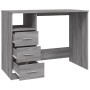 Escritorio con cajones contrachapada gris Sonoma 102x50x76 cm de vidaXL, Escritorios - Ref: Foro24-823038, Precio: 98,19 €, D...