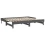 Removable sofa bed solid gray pine wood 2x(80x200) cm by vidaXL, Beds and slatted bases - Ref: Foro24-823386, Price: 173,76 €...